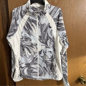 Athleta Run With It Printed Jacket Rumi Marble Print Full Zip Women's Size Large